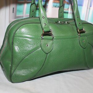 $298 Cole Haan Kelley Green Pebbled Leather Village Collection Satchel Bag Purse